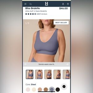 Bliss Ultra-Soft V-Neck Bralette - Steel Blue